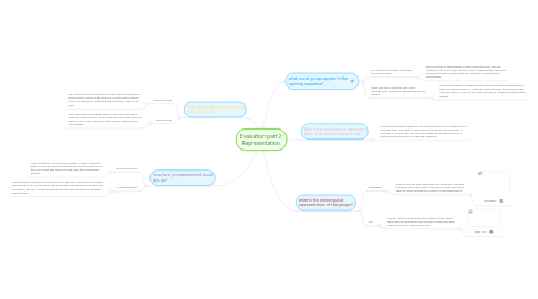 Mind Map: Evaluation part 2: Representation.