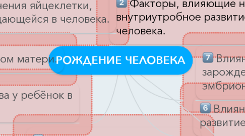 Mind Map: РОЖДЕНИЕ ЧЕЛОВЕКА