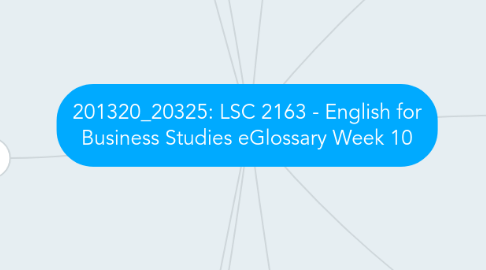 Mind Map: 201320_20325: LSC 2163 - English for Business Studies eGlossary Week 10