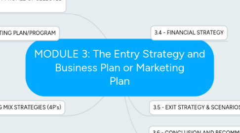 Mind Map: MODULE 3: The Entry Strategy and Business Plan or Marketing Plan