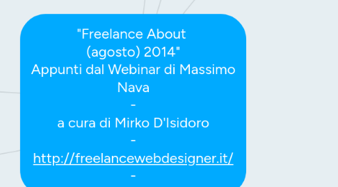 Mind Map: "Freelance About  (agosto) 2014" Appunti dal Webinar di Massimo Nava - a cura di Mirko D'Isidoro - http://freelancewebdesigner.it/ -