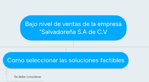 Mind Map: Bajo nivel de ventas de la empresa "Salvadoreña S.A de C.V