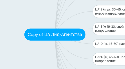 Mind Map: Copy of ЦА Лид-Агентства