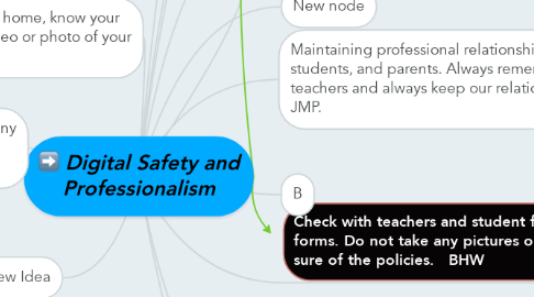 Mind Map: Digital Safety and Professionalism