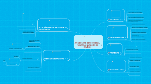 Mind Map: ATENCIÓN PRE CONCEPCIONAL, PRENATAL Y NUTRICIÓN DE CALIDAD.