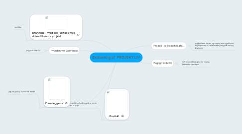 Mind Map: Evaluering af  PROJEKT LIV