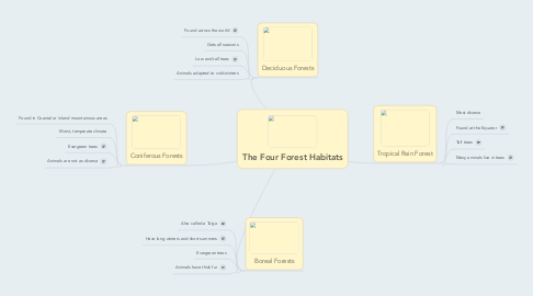 Mind Map: The Four Forest Habitats