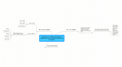 Mind Map: Heartland is a realistic portrayal of a Singaporean boy’s search for identity. Do you agree?