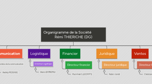 Mind Map: Organigramme de la Société              Rémi THIERICHE (DG)