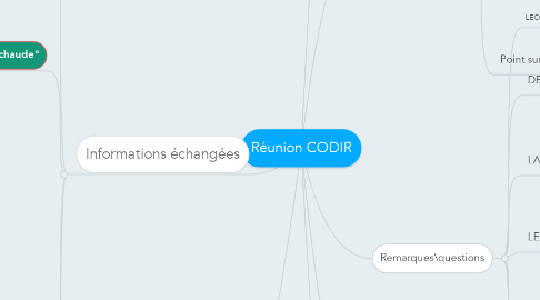 Mind Map: Réunion CODIR