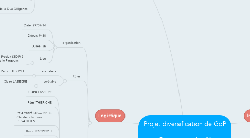 Mind Map: Projet diversification de GdP   Compte rendu n°1