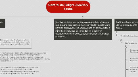 Mind Map: Control de Peligro Aviario y Fauna