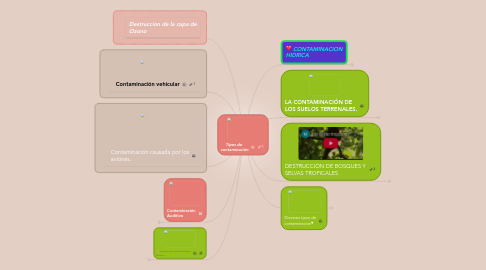 Mind Map: Tipos de contaminación