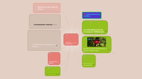 Mind Map: Tipos de  contaminación