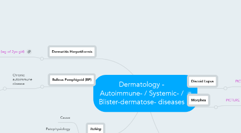 Mind Map: Dermatology -  Autoimmune- / Systemic- / Blister-dermatose- diseases