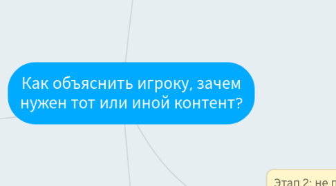 Mind Map: Как объяснить игроку, зачем нужен тот или иной контент?
