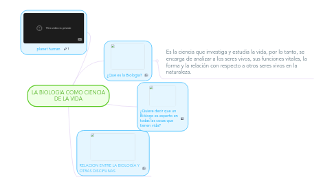 Mind Map: LA BIOLOGIA COMO CIENCIA DE LA VIDA