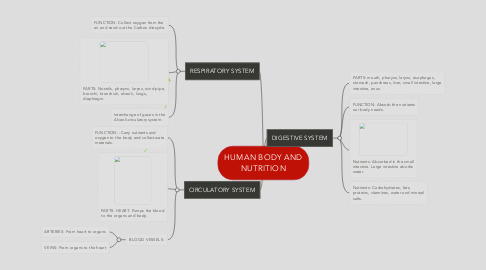 Mind Map: HUMAN BODY AND NUTRITION