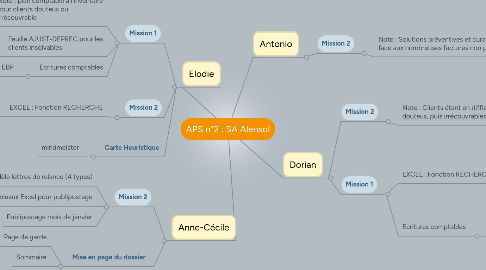 Mind Map: APS n°2 : SA Alensol