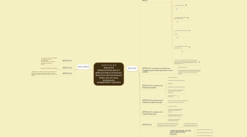 Mind Map: C A P I T U L O V SERVICIOS INTRAHOSPITALARIOS Y AMBULATORIOS ESTANCIAS, SERVICIOS PROFESIONALES, DERECHOS DE SALA, MATERIALES, SUMINISTROS Y EQUIPOS