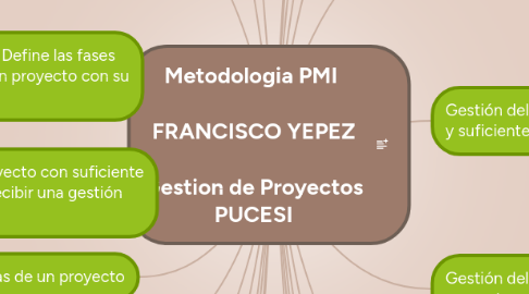 Mind Map: Metodologia PMI   FRANCISCO YEPEZ  Gestion de Proyectos PUCESI