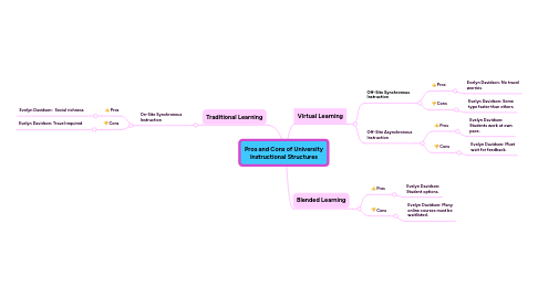 Mind Map: Pros and Cons of University Instructional Structures