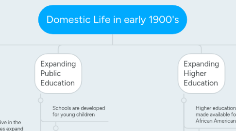 Mind Map: Domestic Life in early 1900's