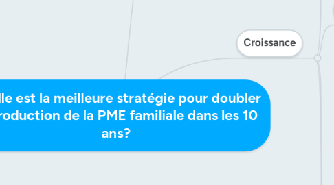 Mind Map: Quelle est la meilleure stratégie pour doubler la production de la PME familiale dans les 10 ans?