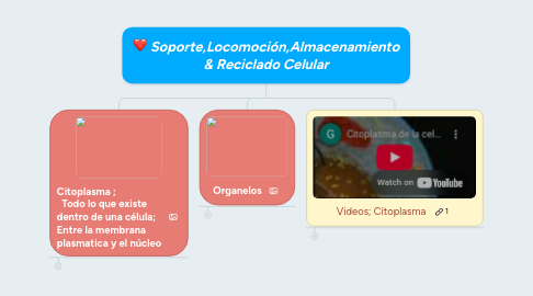 Mind Map: Soporte,Locomoción,Almacenamiento & Reciclado Celular