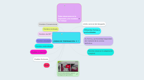 Mind Map: LÍNEAS DE TERMINACIÓN