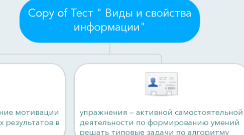 Mind Map: Copy of Тест " Виды и свойства информации"