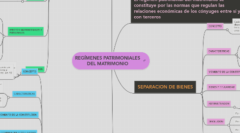 Mind Map: REGÍMENES PATRIMONIALES DEL MATRIMONIO