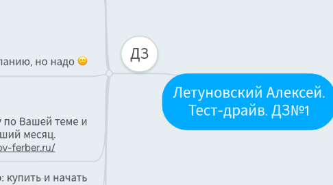 Mind Map: Летуновский Алексей. Тест-драйв. ДЗ№1