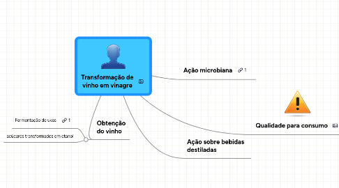 Mind Map: Transformação de vinho em vinagre