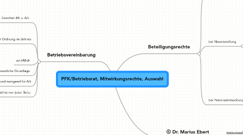 Mind Map: PFK/Betriebsrat, Mitwirkungsrechte, Auswahl