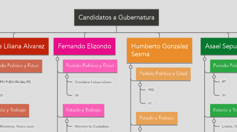 Mind Map: Candidatos a Gubernatura
