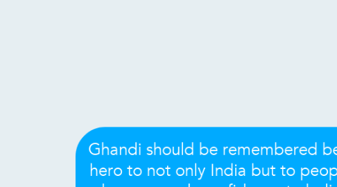 Mind Map: Ghandi should be remembered because he's a hero to not only India but to people who don't have enough confidence to believe in them selves.