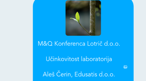 Mind Map: M&Q Konferenca Lotrič d.o.o.  Učinkovitost laboratorija  Aleš Čerin, Edusatis d.o.o.  www.edusatis.si