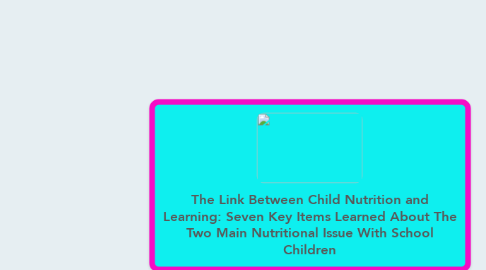 Mind Map: The Link Between Child Nutrition and Learning: Seven Key Items Learned About The Two Main Nutritional Issue With School Children