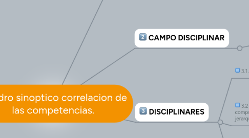 Mind Map: Cuadro sinoptico correlacion de las competencias.