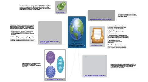 Mind Map: EVALUACIÓN DE LA ORGANIZACIÓN DESDE LA PERSPECTIVA DE LA TGS