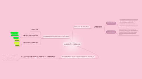 Mind Map: NUTRICIÓN PRENATAL