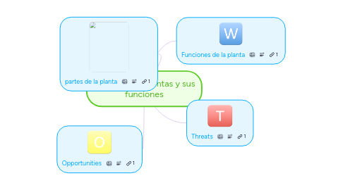 Mind Map: Partes de las plantas y sus funciones