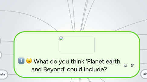 Mind Map: What do you think 'Planet earth and Beyond' could include?