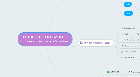 Mind Map: ESTUDIO DE MERCADO Empresa: Seamless - Sneakers