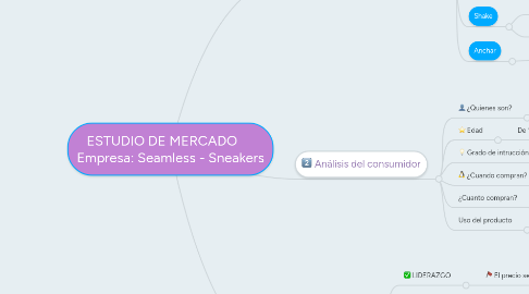 Mind Map: ESTUDIO DE MERCADO      Empresa: Seamless - Sneakers