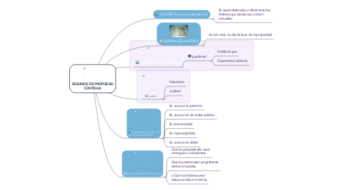 Mind Map: DESLINDE DE PROPIEDAD CONTIGUA