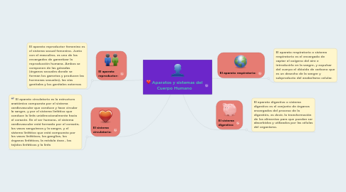 Mind Map: Aparatos y sistemas del Cuerpo Humano