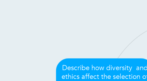 Mind Map: Describe how diversity  and ethics affect the selection of projects and programs.