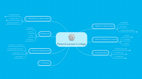 Mind Map: Personal success in college
